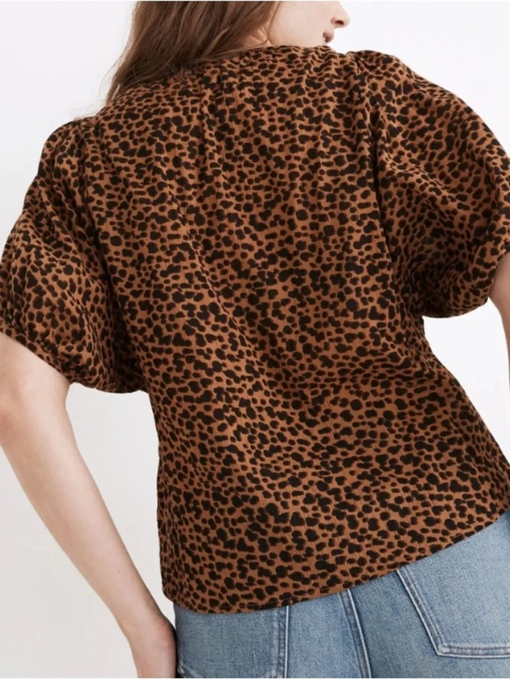 Madewell Brown Leopard-Print Button Down Blouse NWT - M